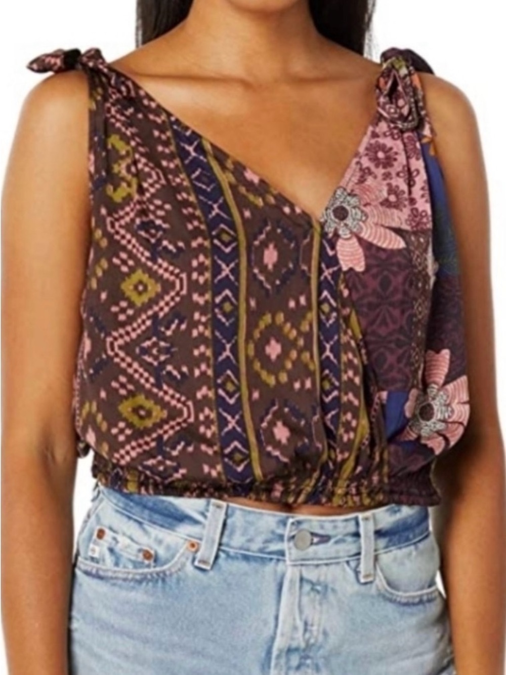 Free People Tied To You Tank in Moss Combo